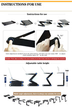 Lunabelll™Adjustable Laptop Table with Cooling Fan & Mouse Pad