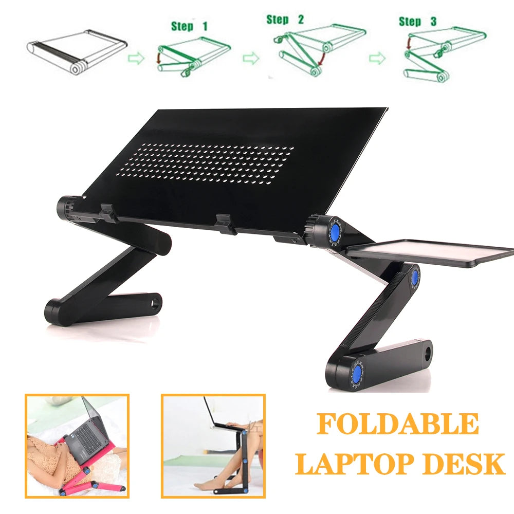 Lunabelll™Adjustable Laptop Table with Cooling Fan & Mouse Pad