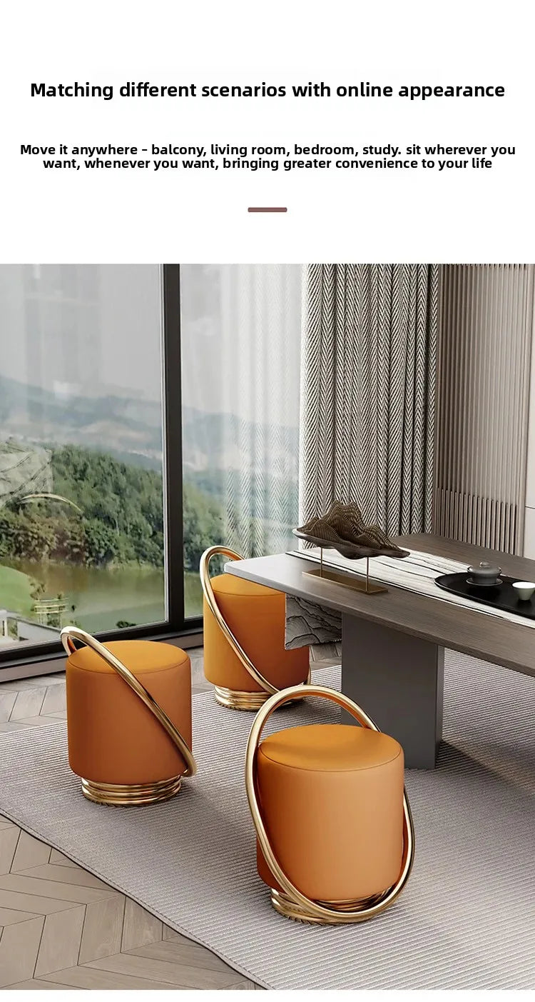 Lunabelll™ Modern Minimalist Ottoman Stool with Iron Frame