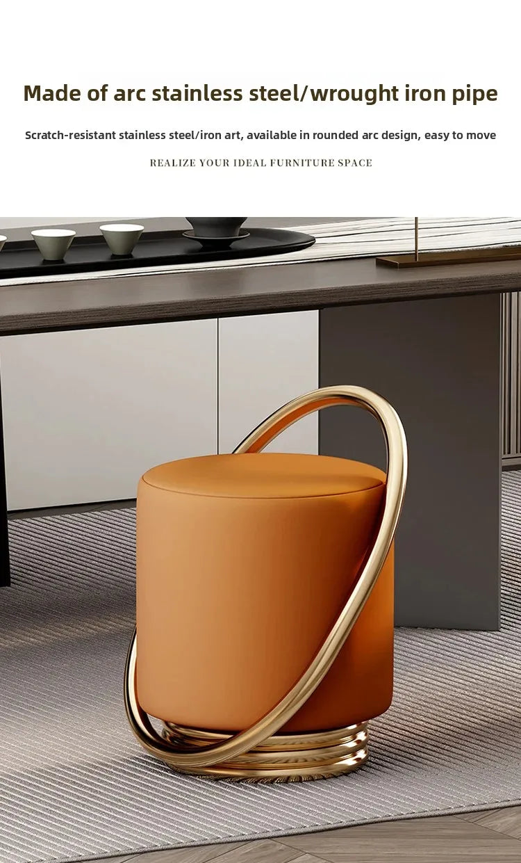 Lunabelll™ Modern Minimalist Ottoman Stool with Iron Frame