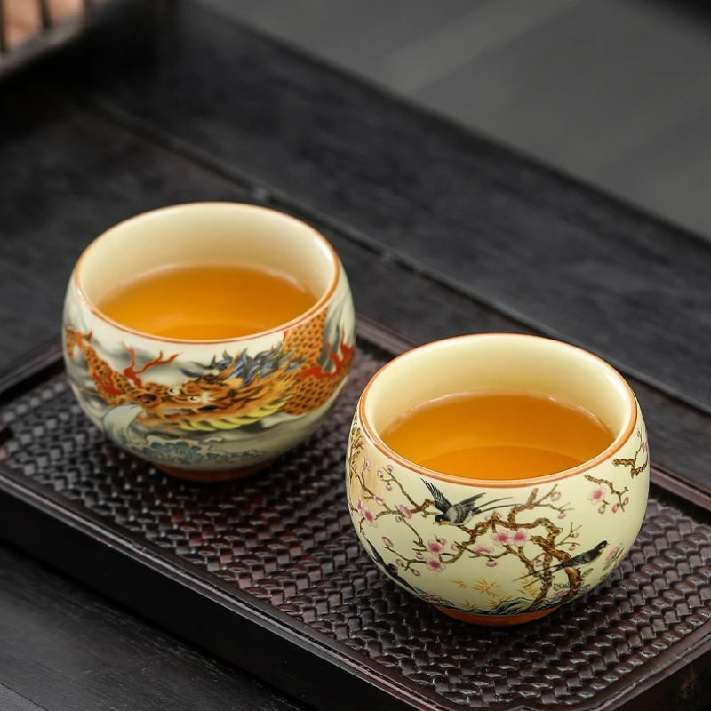 Lunabelll™ Japanese Ceramic Teacups Creative Retro Handmade Heat Resistant Kung Fu Tea Set