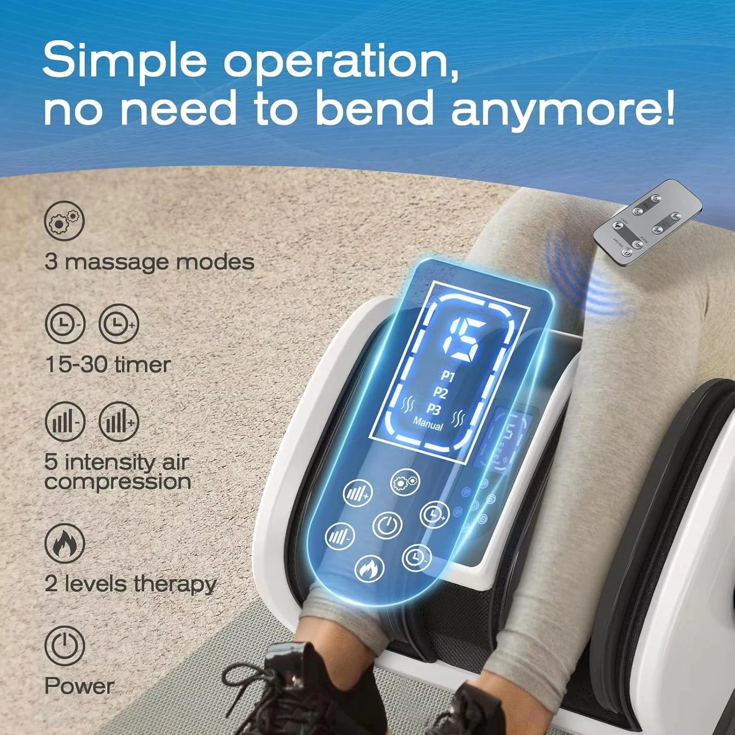 Foot Massager Fully Automatic Kneading Calf Sole Foot Hot Compress Foot Therapy Machine