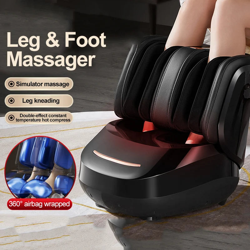 Electric Shiatsu Foot Massage Machine Air Compression Kneading Roller Massager Infrared Heating Therapy Health Care Relaxing220V