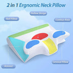 Lunabelll™ Memory Foam Cervical Pillow, 2 in 1 Ergonomic Contour Orthopedic