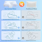 Lunabelll™ Memory Foam Cervical Pillow, 2 in 1 Ergonomic Contour Orthopedic