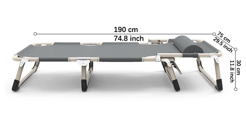 Lunabelll™Folding cot with mattress, patio chaise lounge chair