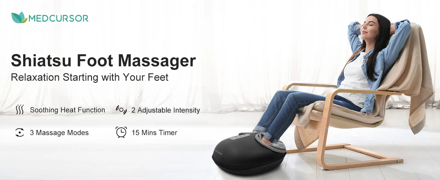 Lunabelll™ Foot Massager Machine with Heat Roller Muscle Relaxation