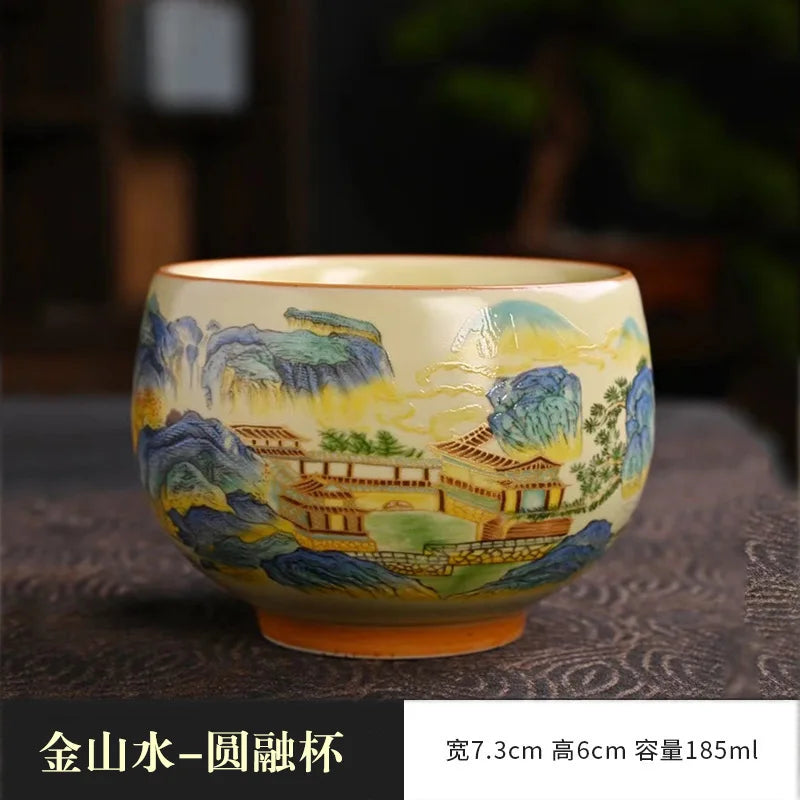 Lunabelll™ Japanese Ceramic Teacups Creative Retro Handmade Heat Resistant Kung Fu Tea Set