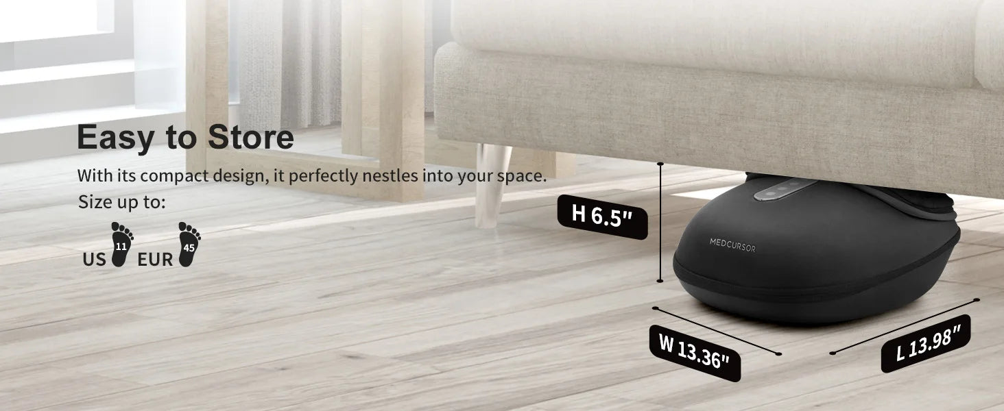 Lunabelll™ Foot Massager Machine with Heat Roller Muscle Relaxation