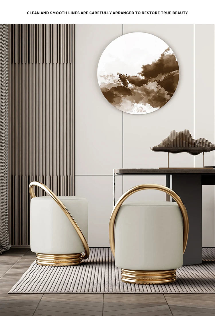 Lunabelll™ Modern Minimalist Ottoman Stool with Iron Frame