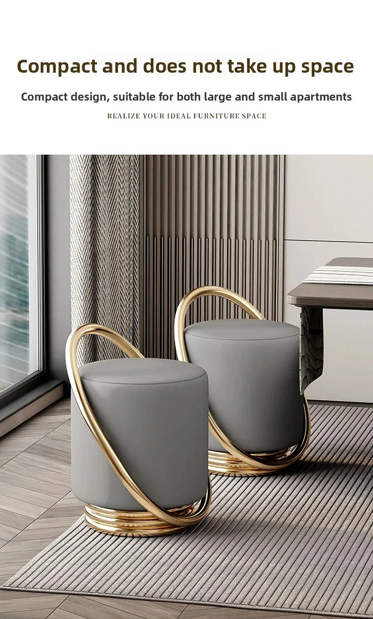 Lunabelll™ Modern Minimalist Ottoman Stool with Iron Frame