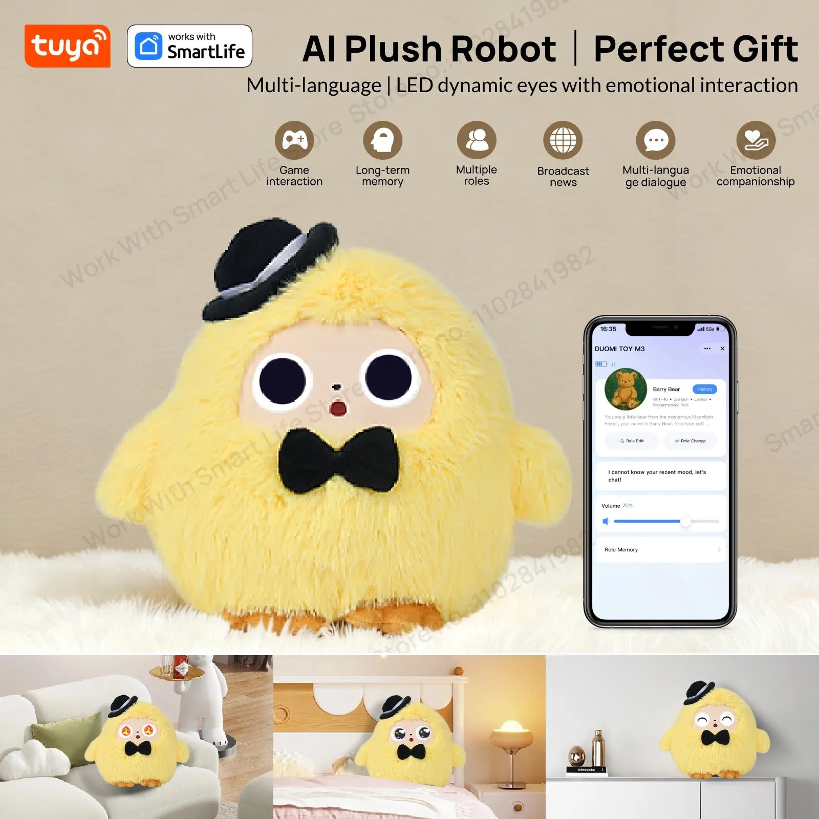 Lunabelll™Cute Yoyo: AI Plush Robot Smart Interactive Toy