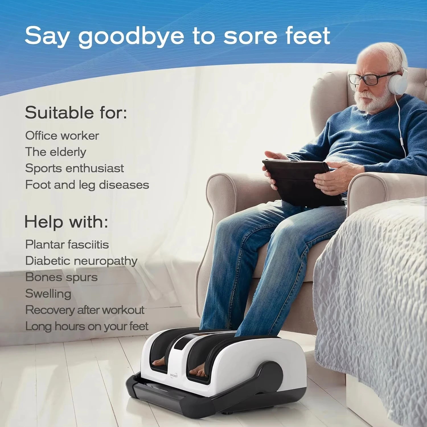 Foot Massager Fully Automatic Kneading Calf Sole Foot Hot Compress Foot Therapy Machine