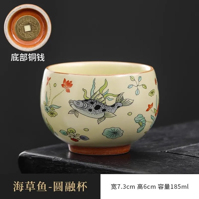 Lunabelll™ Japanese Ceramic Teacups Creative Retro Handmade Heat Resistant Kung Fu Tea Set