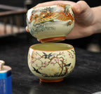 Lunabelll™ Japanese Ceramic Teacups Creative Retro Handmade Heat Resistant Kung Fu Tea Set