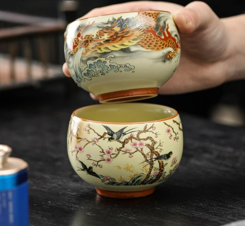Lunabelll™ Japanese Ceramic Teacups Creative Retro Handmade Heat Resistant Kung Fu Tea Set