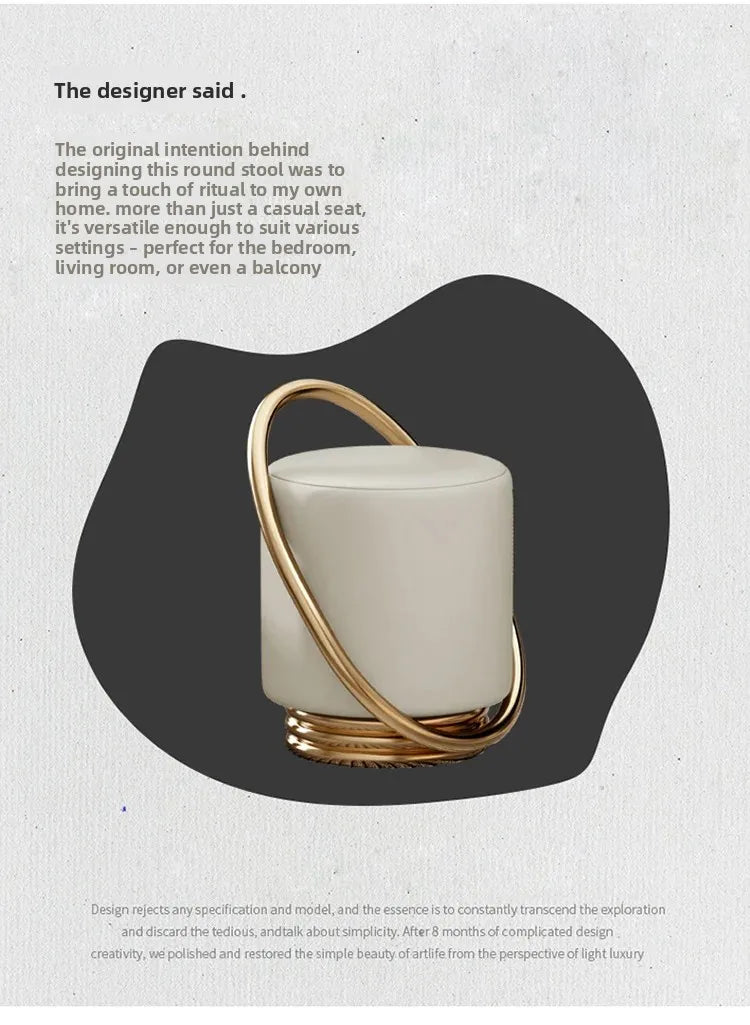 Lunabelll™ Modern Minimalist Ottoman Stool with Iron Frame