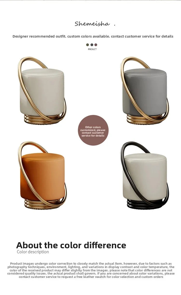 Lunabelll™ Modern Minimalist Ottoman Stool with Iron Frame