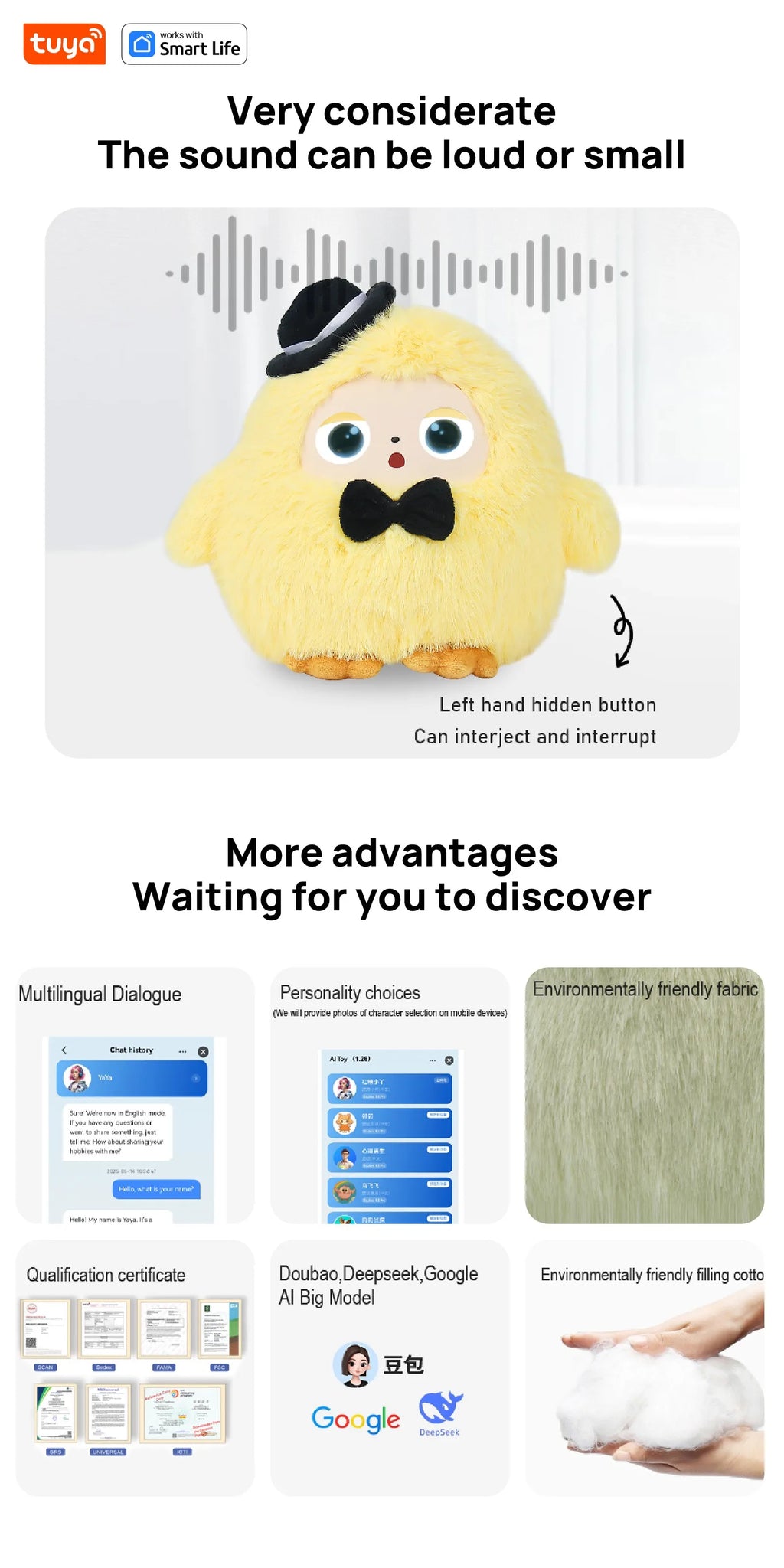 Lunabelll™Cute Yoyo: AI Plush Robot Smart Interactive Toy