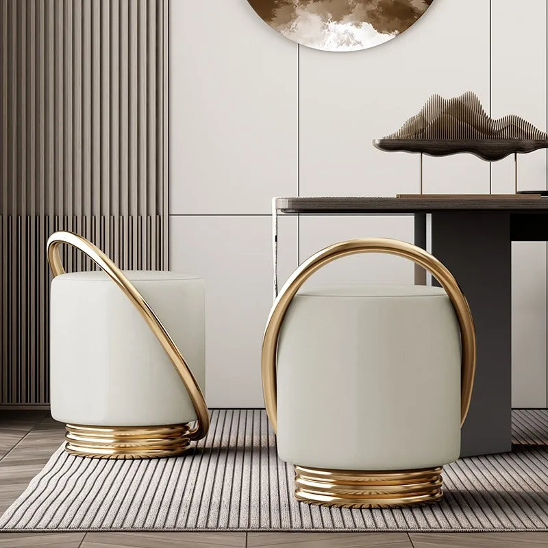 Lunabelll™ Modern Minimalist Ottoman Stool with Iron Frame