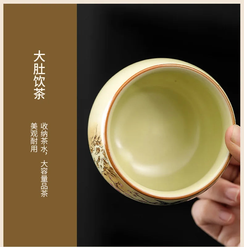 Lunabelll™ Japanese Ceramic Teacups Creative Retro Handmade Heat Resistant Kung Fu Tea Set
