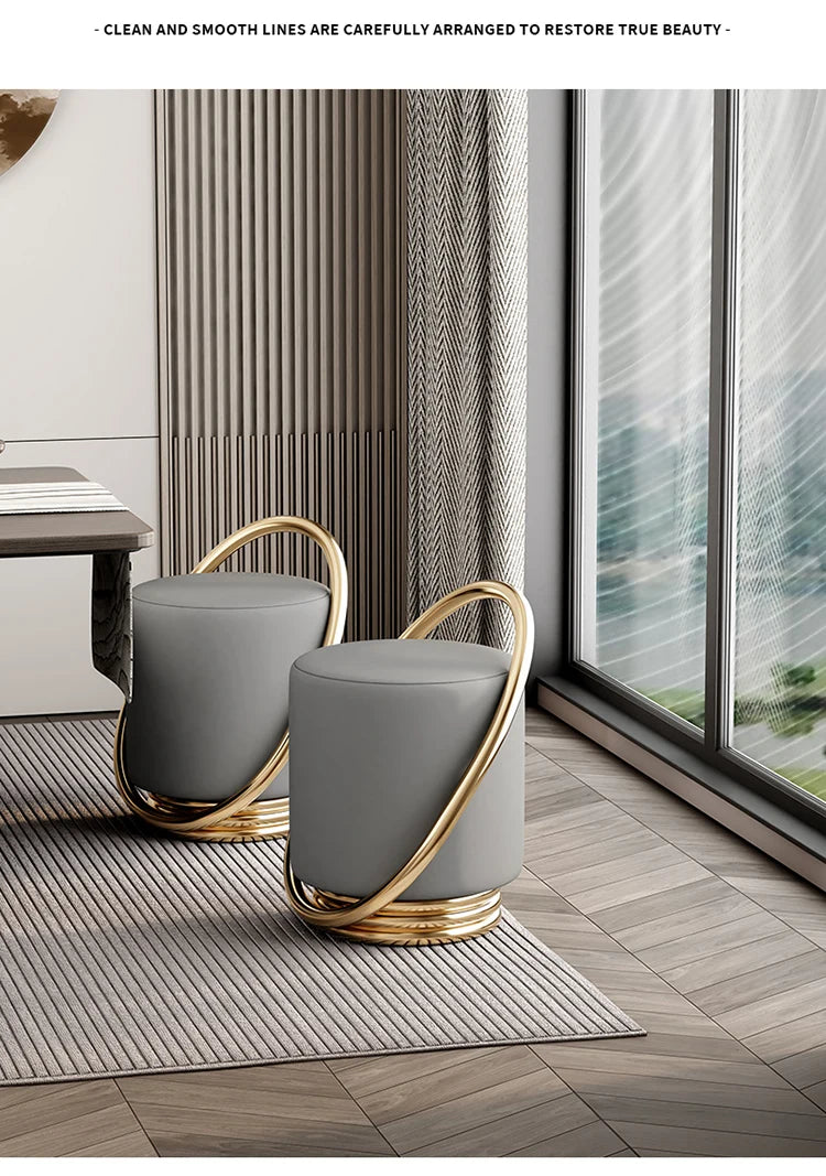 Lunabelll™ Modern Minimalist Ottoman Stool with Iron Frame