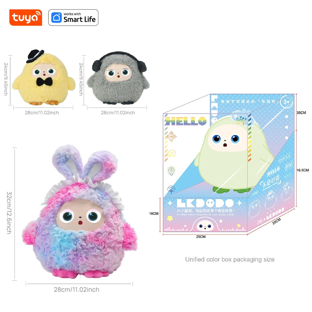 Lunabelll™Yaya-AI Plush Robot w/Smart Voice&LED Eyes, Interactive Companion Toy