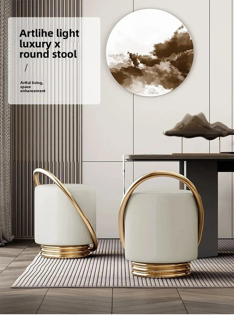 Lunabelll™ Modern Minimalist Ottoman Stool with Iron Frame