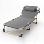 Lunabelll™Folding cot with mattress, patio chaise lounge chair